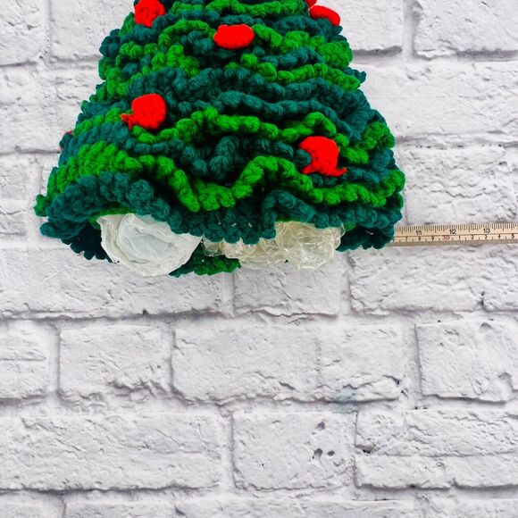Vintage Handmade Crochet Christmas Tree Tabletop Holiday Decor 11"x8" - Picture 8 of 8
